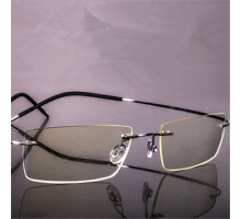 チタン製超軽い縁無しフレーム型ブルーライトカット疲労対策メガネパソコン眼鏡PCゲーム度ありレンズ対応ビジネス風男子向け