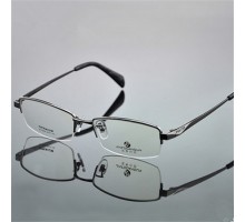 ビジネス風男子メガネフレーム　近視度入りレンズ対応眼鏡フレーム　チタン製ハーフリムメガネ　度なしシンプルおしゃれ