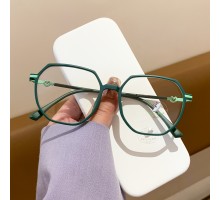 ミントグリーン色緑カラーメガネ可愛いカラフル伊達メガネ インスタ映えすっぴん隠しオシャレ眼鏡多角形軽量ラウンドメガネフレーム度付き