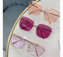 2020年流行りサングラス可愛いピンク色スクエア フレームめがねサングラス紫外線カットUV400芸能人モデル四角形サングラス薔薇色度付き度なし対応女子レディース メタル眼鏡
