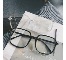 韓国ファッション軽量伊達眼鏡大きいフレーム透明めがねクリア伊達メガネフレームおしゃれフルリム女性度付き透明メガネ度なしレンズ人気クリア色黒ぶちオレンジ色高級セルフレーム