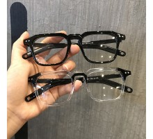 インスタ映え人気メガネ ティックトック伊達メガネ個性的ウェリントン型伊達眼鏡バイカラー スクエア太いフレーム透明2020流行クリア四角形めがね黒ぶちフルリム度付きレンズ度なし