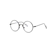 日本製クラシカル丸い眼鏡ボストンめがねフレーム金属シルバー色度なし度入りレンズダテメガネ黒いラウンド男女カップル向けメタル伊達メガネフレーム丸メガネ