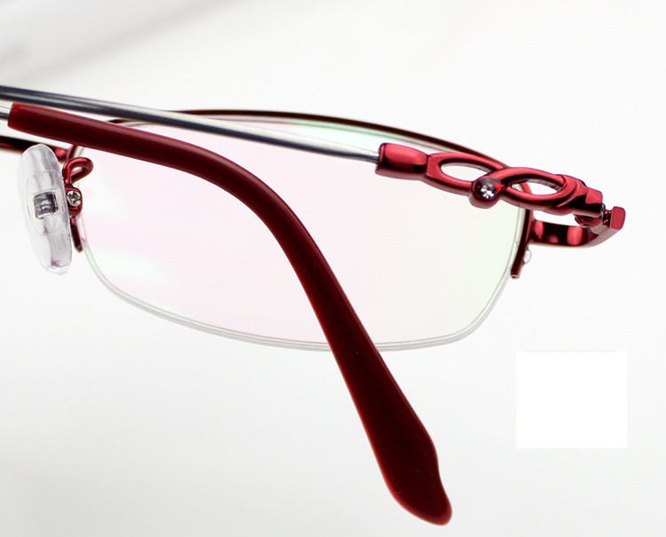 メガネ超軽量弾力メガネ ハーフリム新宿 安い赤色眼鏡ナイロール
