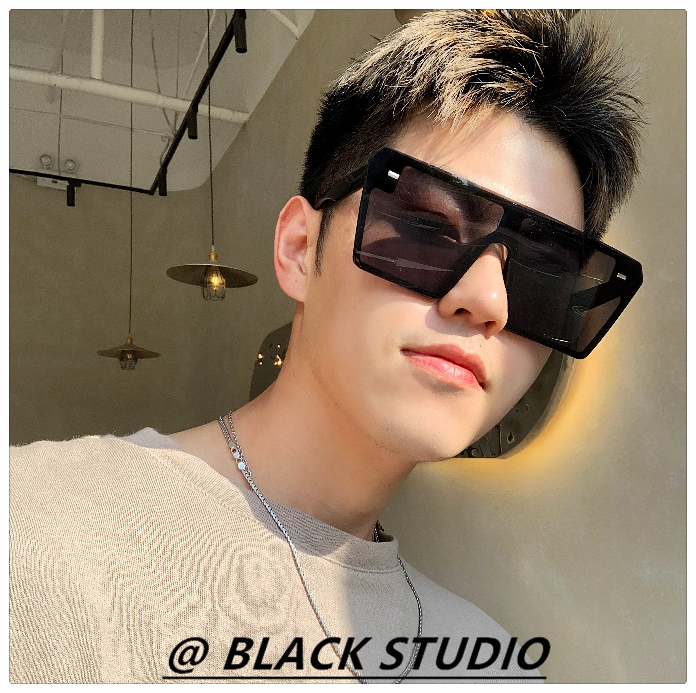 サングラス 偏光レンズ スクエア メンズ レディース UV400 韓国 黒 四角