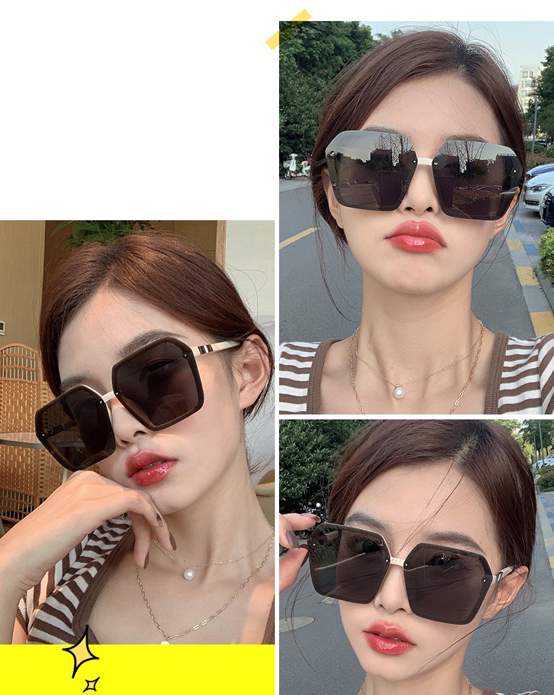 女性韓国ファッションサングラス 幅広偏光レンズ2022年流行りサングラス ブランド
