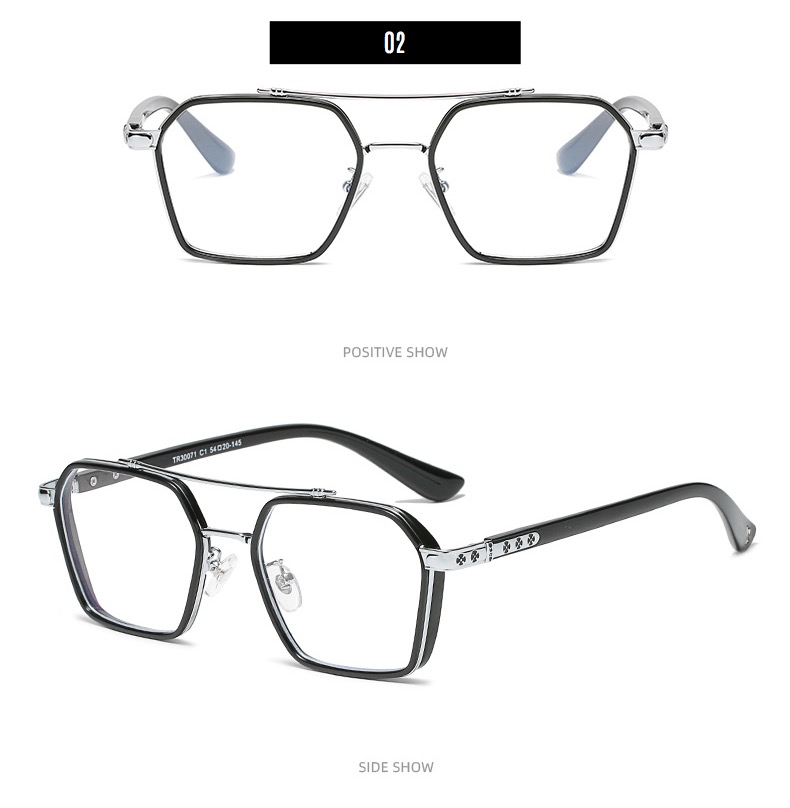 ダブルブリッジメガネ 激安 通販高級黒ぶち度付きレンズメガネ 販売ファッション