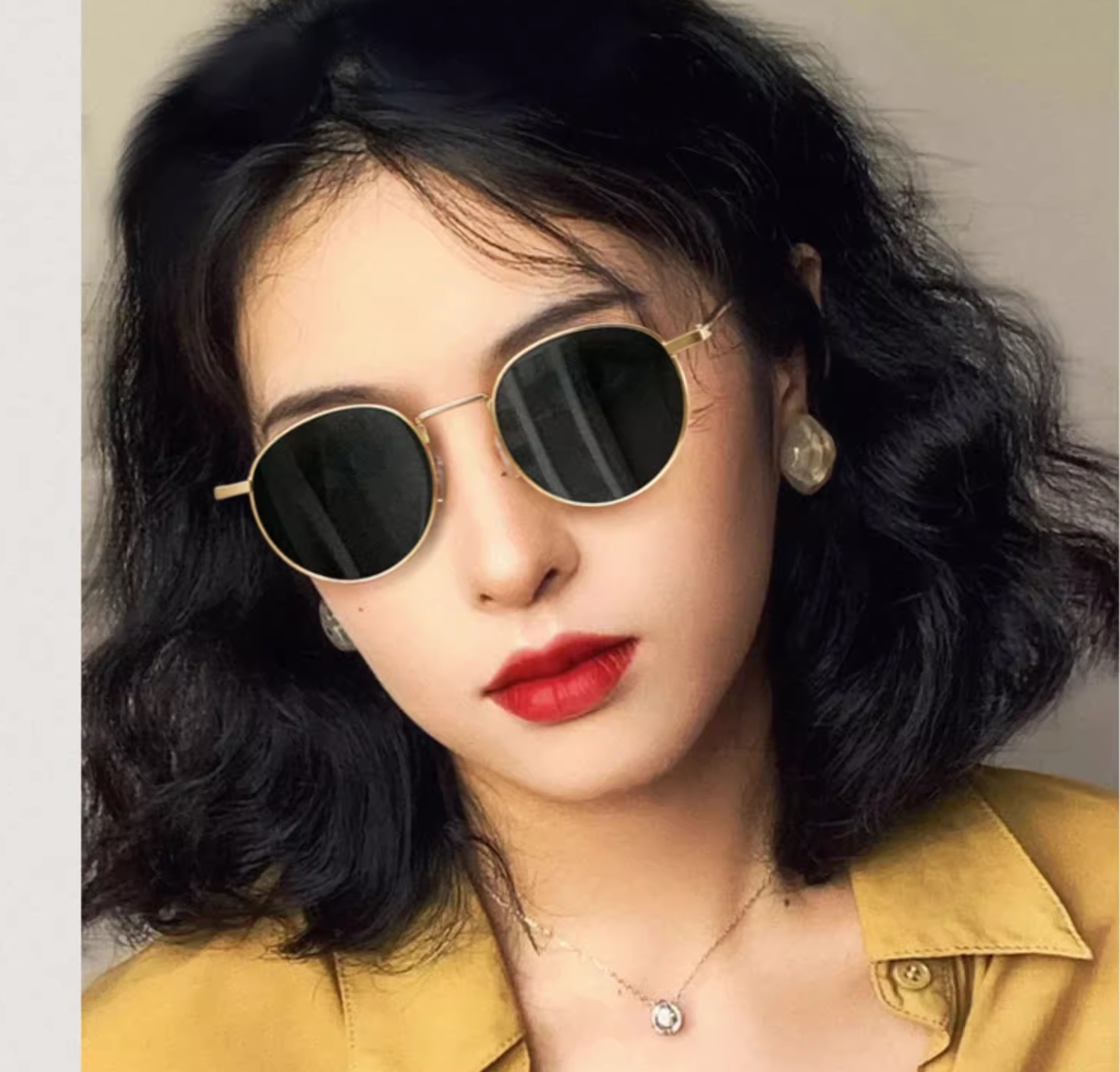 おしゃれサングラス日本高級女性小さい顔メタルフレームサングラス メーカー