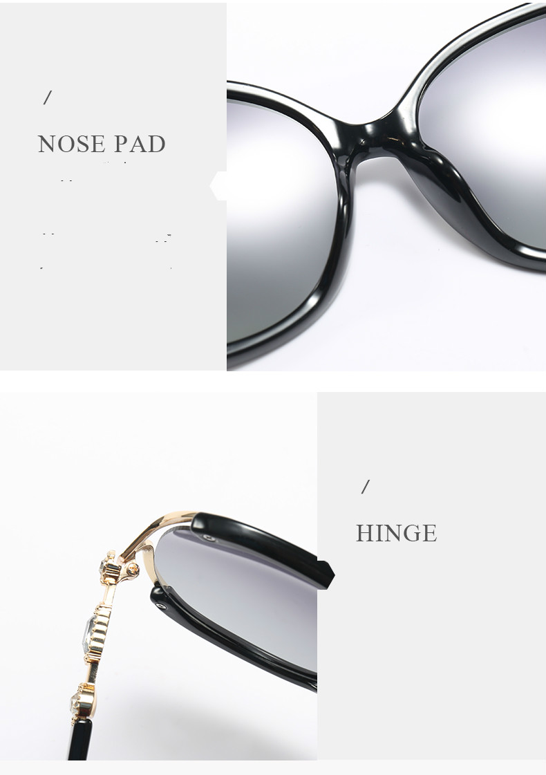 サングラス水晶エレガント大きいフレームめがねブランド優雅偏光レンズ眼鏡
