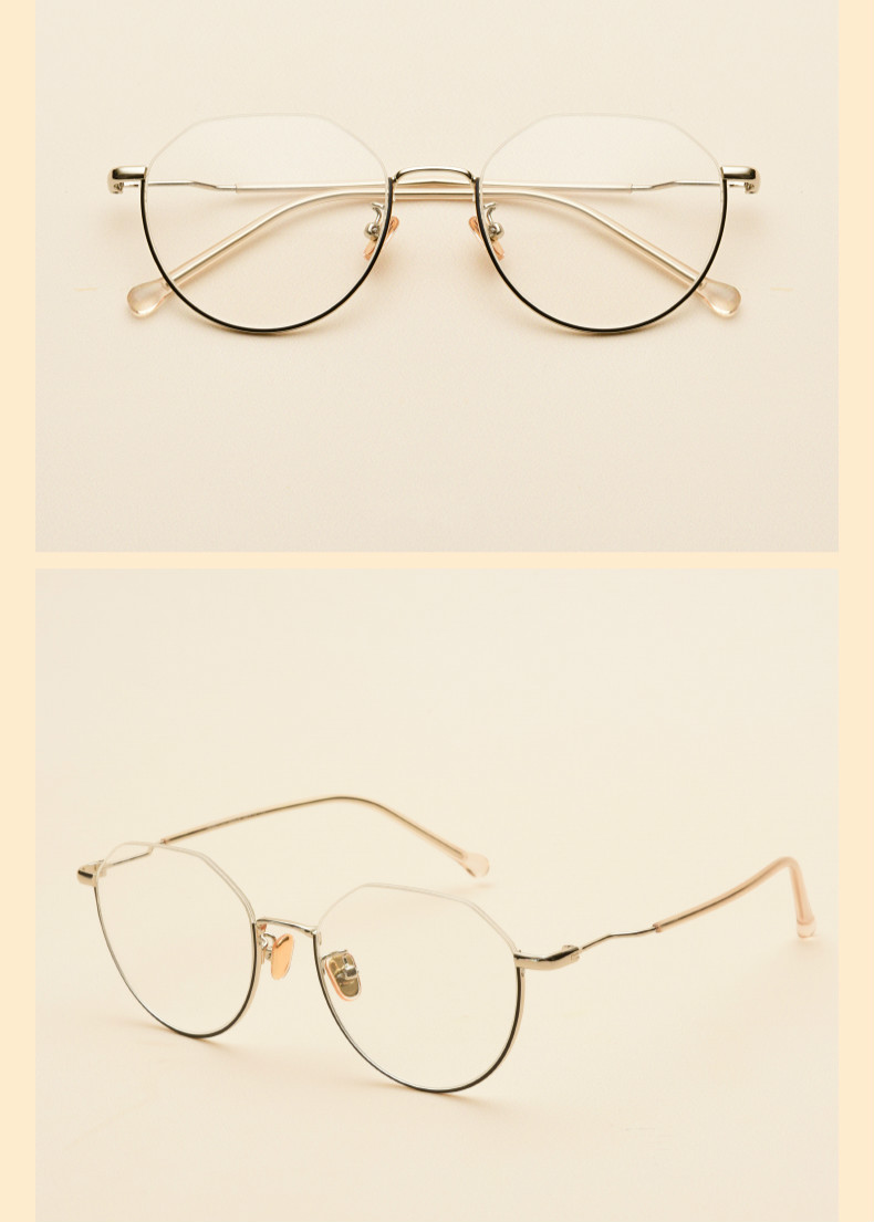 銀色下縁メガネ可愛い個性的メガネ ブランドメガネ度付きレンズ