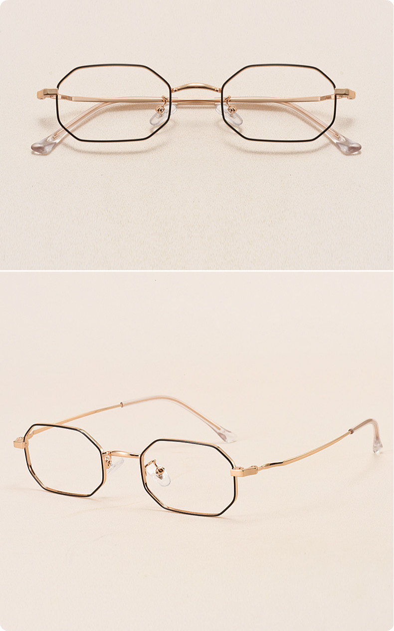 ブランド小さいメガネフレーム多角形札幌 眼鏡レトロ伊達眼鏡