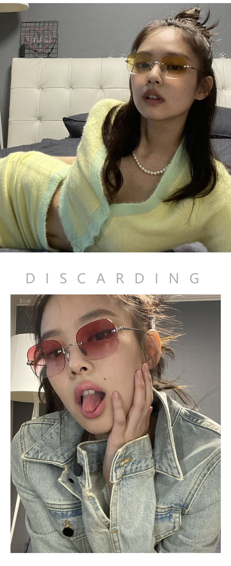 サングラスBLACKPINK jennie Instagram度 付きサングラスメガネ女性韓国