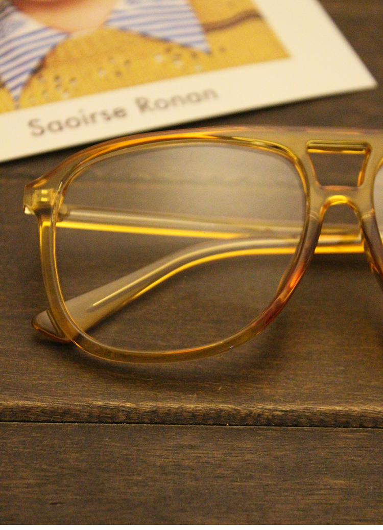 メガネ超大きいめがねビッグフレーム安いメガネ 黄色伊達メガネ男メンズ