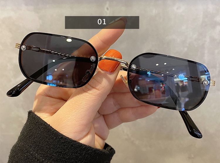 　ブラック　眼鏡　スリム　韓国　ストリート　Yk2　サングラス　オーバル